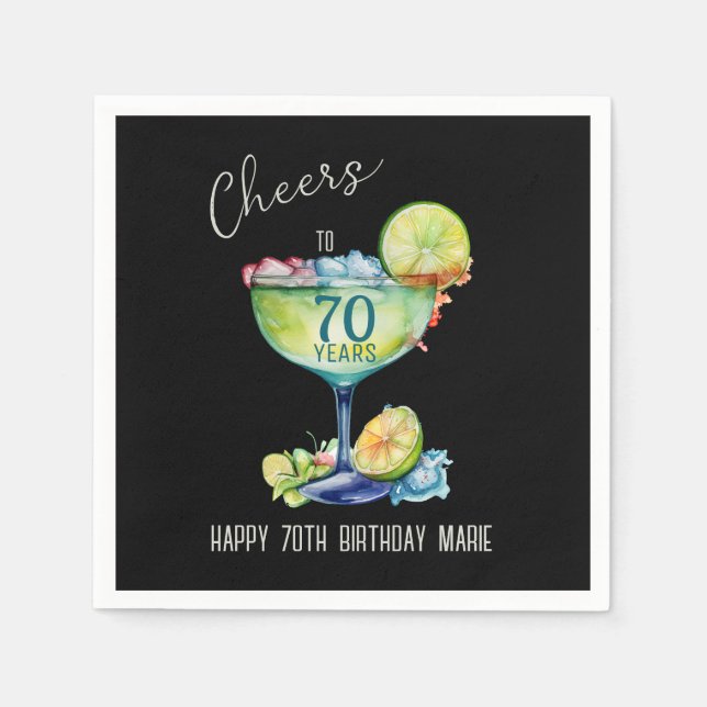 Cheers to 70 Years Milestone Birthday  Serviette (Vorderseite)