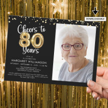 Cheers to 80 Jahre Foto Script Balloon Confetti