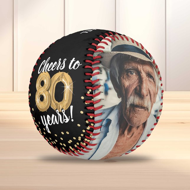 Cheers to 80 Years - 80th birthday Photo Baseball (Von Creator hochgeladen)