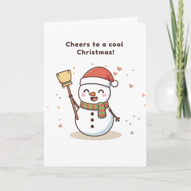 Cheers to a Cool Christmas Snowman Card Karte (Vorderseite)