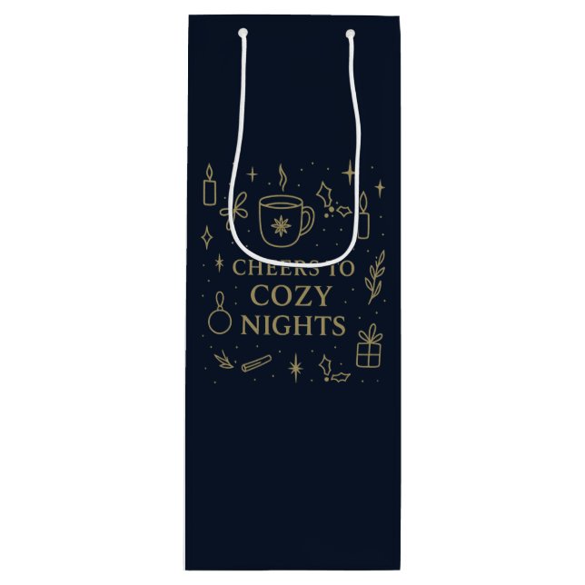 Cheers to Cozy Nights Gift Bag Geschenktüte Für Weinflaschen (Vorderseite)