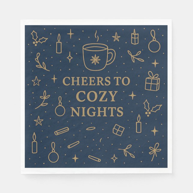 Cheers to Cozy Nights Paper Napkin Serviette (Vorderseite)