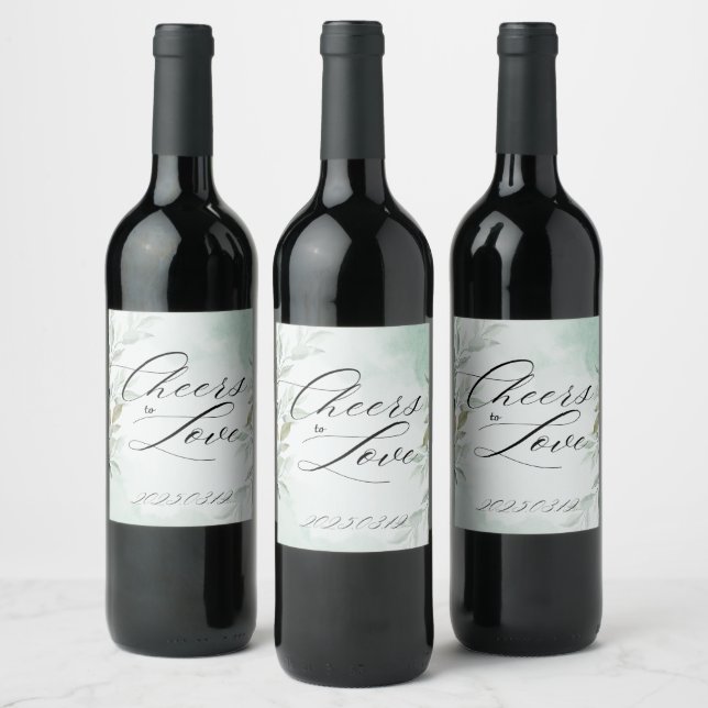 Cheers to Love - Elégant Étiquette de vin de maria (Bouteilles)
