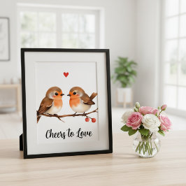 “Cheers to Love” Romantic Art Print Poster