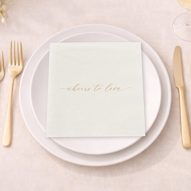 Cheers to Love Wedding Napkin Serviette (Von Creator hochgeladen)