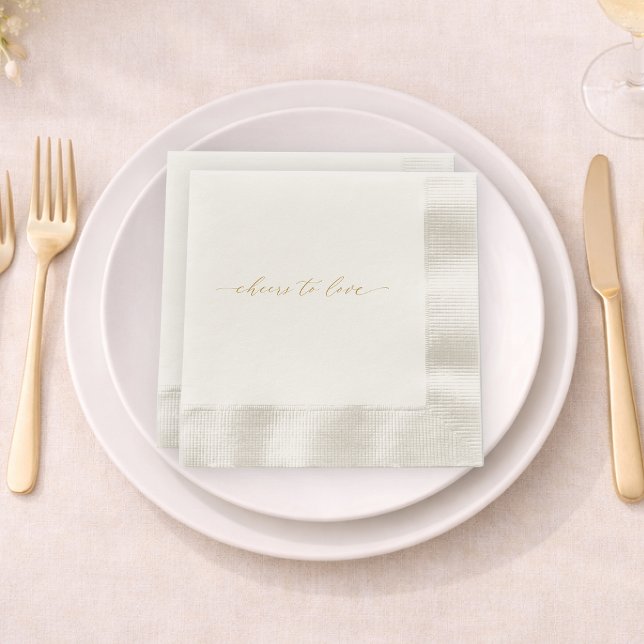Cheers to Love Wedding Napkin Serviette (Von Creator hochgeladen)