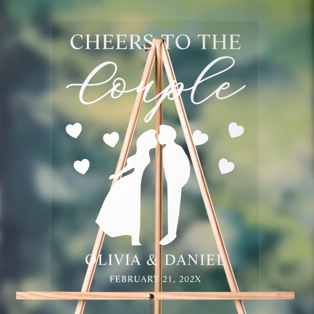 Cheers to the Couple Custom Wedding Acrylschild (Neutral)