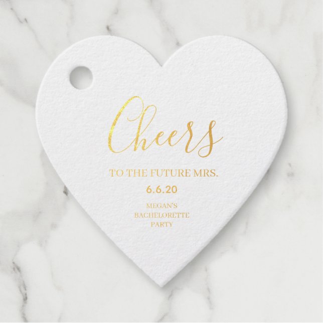 Cheers to The Future Mrs Custom Bachelorette Geschenkanhänger (Vorderseite)