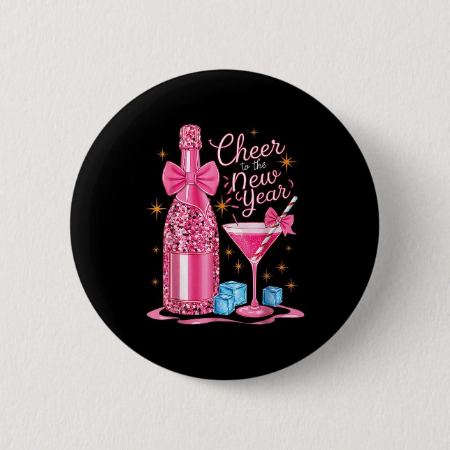 Cheers To The New Year 2026 Champagne New Years Ev Button (Vorderseite)