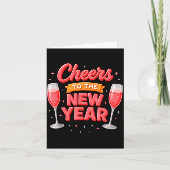 Cheers To The New Year 2026 Champagne New Years Ev Karte (Vorderseite)