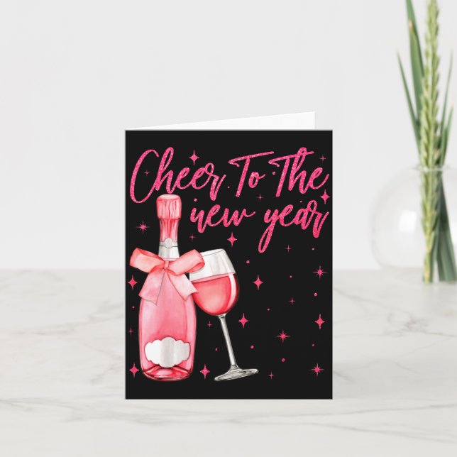 Cheers To The New Year 2026 Champagne New Years Ev Karte (Vorderseite)