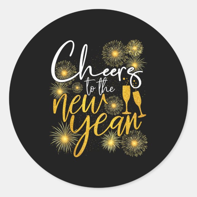 Cheers To The New Year 2026 Firework Happy New Yea Runder Aufkleber (Vorderseite)