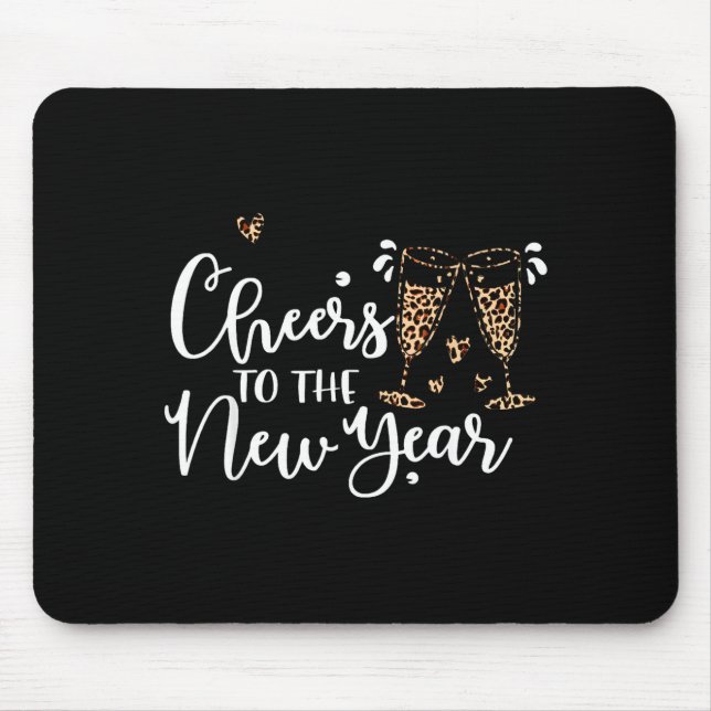 Cheers To The New Year 2026 Leopard Champagne Happ Mousepad (Vorne)