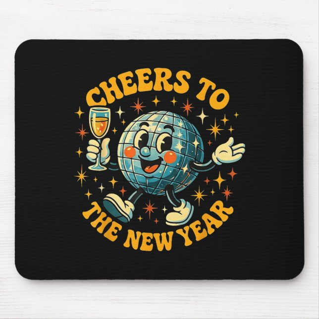 Cheers To The New Year 2026 Retro Party Gift  Mousepad (Vorne)