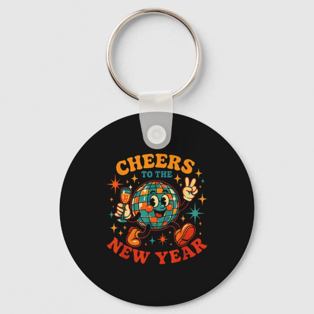 Cheers To The New Year 2026 Retro Party Gift  Schlüsselanhänger (Vorderseite)