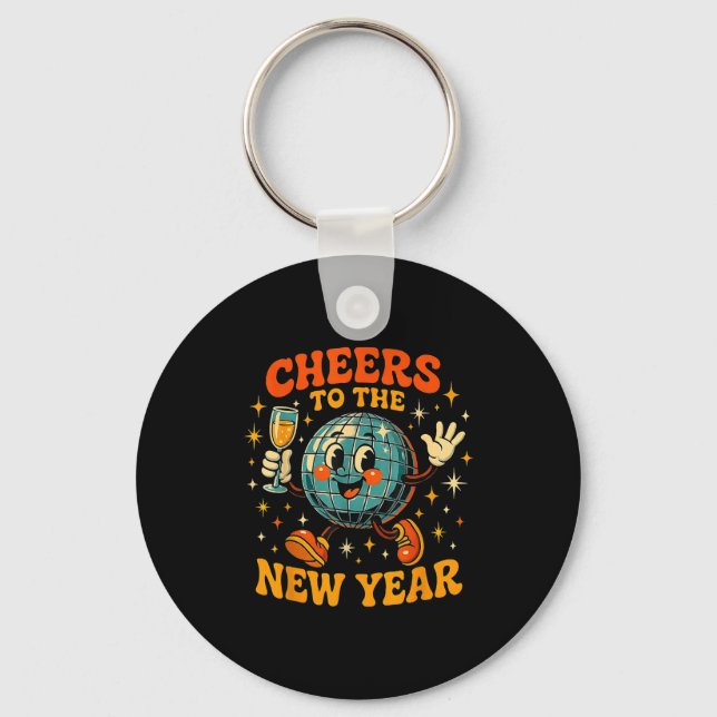 Cheers To The New Year 2026 Retro Party Gift  Schlüsselanhänger (Vorderseite)