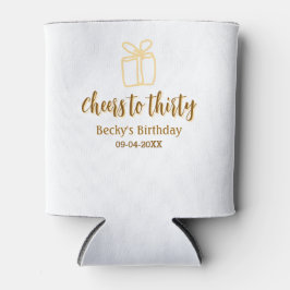 Cheers to thirty yellow brown birthday pastel gift dosenkühler