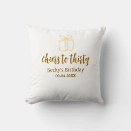 Cheers to thirty yellow brown birthday pastel gift kissen