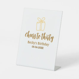 Cheers to thirty yellow brown birthday pastel gift sockelschild