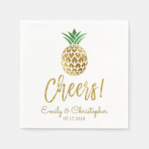 Cheers Tropical Hawaiian Ananas Wedding White Serviette