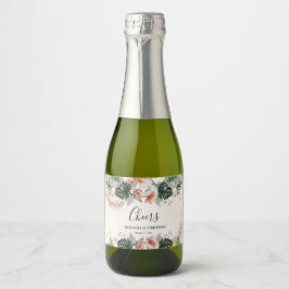 Cheers Tropical Palm Wedding Mini Sparkling Wine L