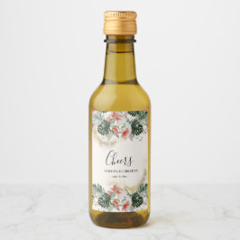 Cheers Tropical Palm Wedding Mini Wein Label Weinetikett