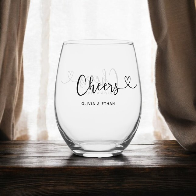 Cheers Wedding Minimalistisch Weinglas Ohne Stiel (Von Creator hochgeladen)