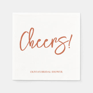 Cheers Wedding Napkins with Rustic Hand Lettering Serviette