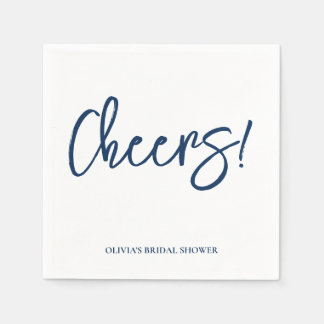 Cheers Wedding Napkins with Rustic Hand Lettering Serviette