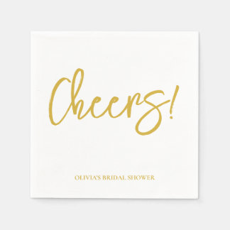 Cheers Wedding Napkins with Rustic Hand Lettering Serviette