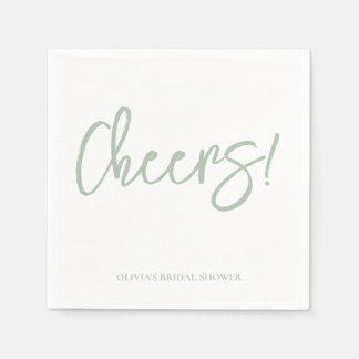 Cheers Wedding Napkins with Rustic Hand Lettering Serviette