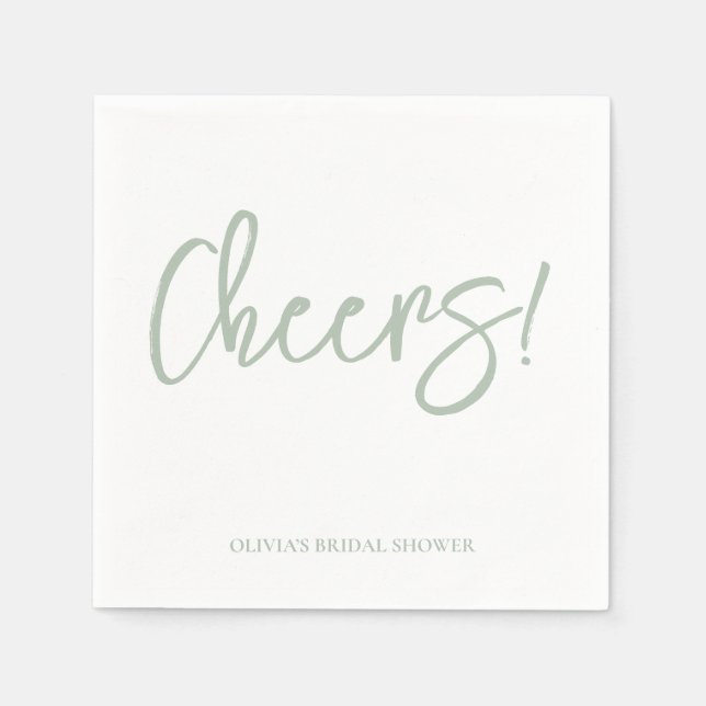 Cheers Wedding Napkins with Rustic Hand Lettering Serviette (Vorderseite)
