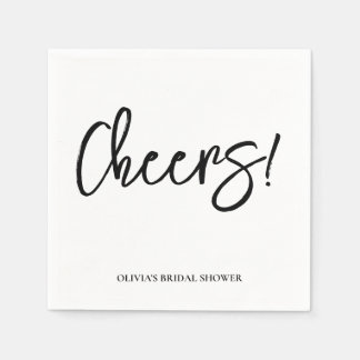 Cheers Wedding Napkins with Rustic Hand Lettering Serviette