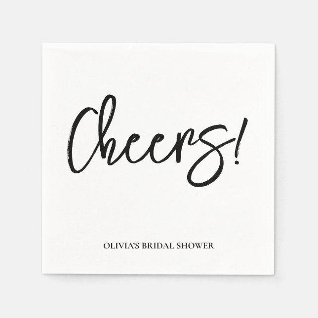 Cheers Wedding Napkins with Rustic Hand Lettering  Serviette (Vorderseite)