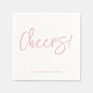 Cheers Wedding Napkins with Rustic Hand Lettering Serviette