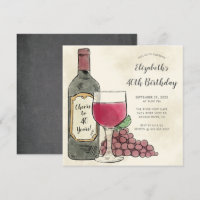 Cheers Wine Birthday Party Einladung