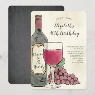 Cheers Wine Birthday Party Einladung