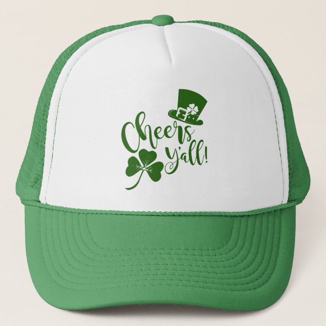 Cheers Yall St Patrick's Day Irish Parade oder Par Truckerkappe (Vorderseite)