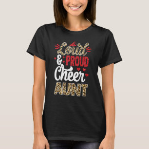 Cheertante Größte Fan Leopard Print und Pom Pom T-Shirt