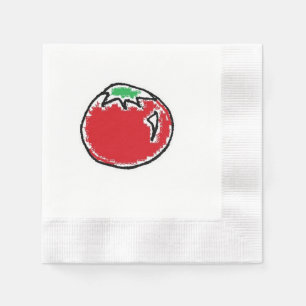 Cheery Cherry Tomato Cartoon Serviette