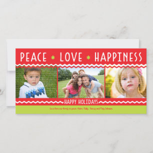 Cheery Holiday Chevron Stripes 3 Carte photo