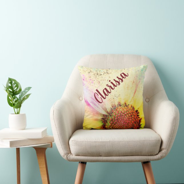 Cheery Pastel Sunflower Kissen (Stuhl )