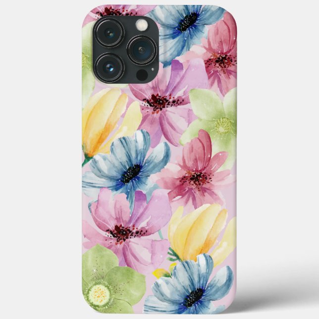 Cheery Watercolor Blooms Case-Mate iPhone Hülle (Rückseite)