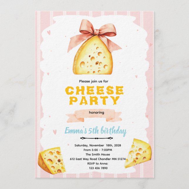 Cheese Birthday Party Invitation (Devant)