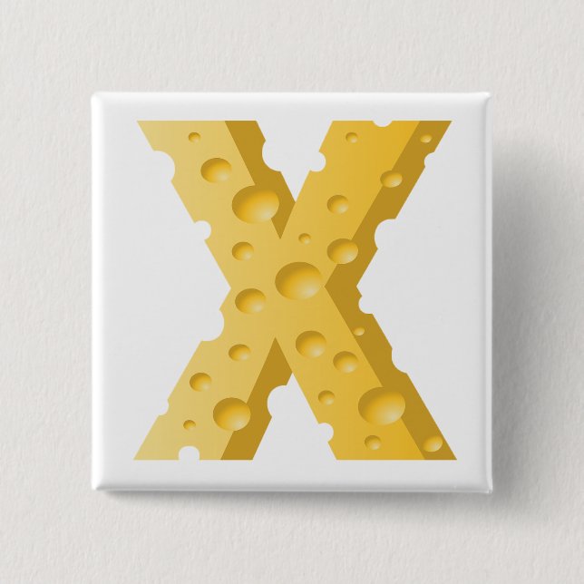 Cheese Letter X Typography Button (Vorderseite)