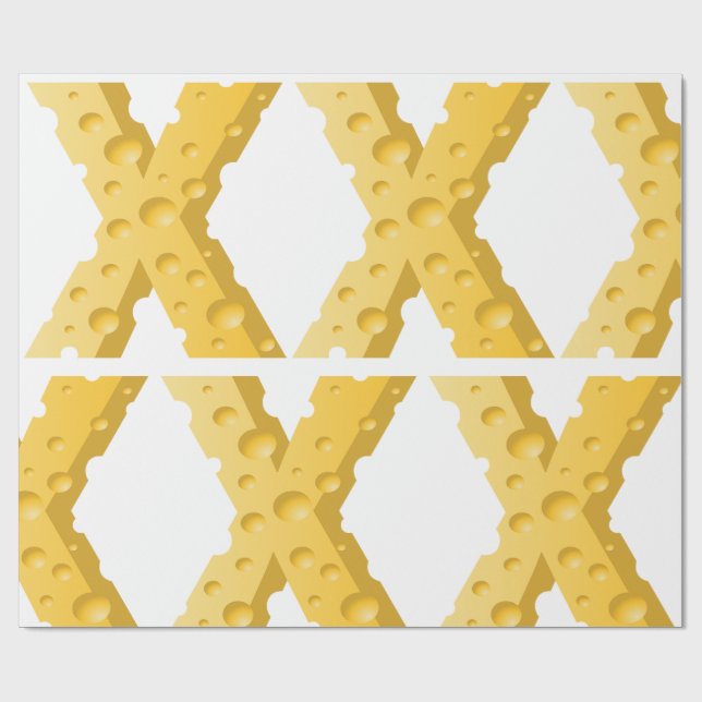 Cheese Letter X Typography Geschenkpapier (Flach)