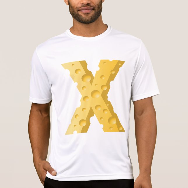 Cheese Letter X Typography T-Shirt (Vorderseite)