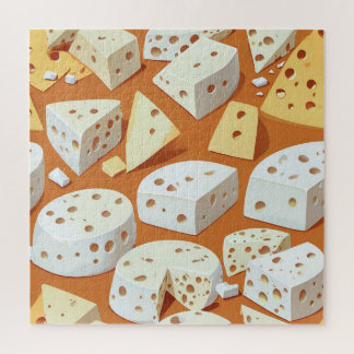 Cheese Pieces With Natural Holes Cute Pattern