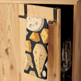 Cheese Pieces With Natural Holes Cute Pattern  Geschirrtuch