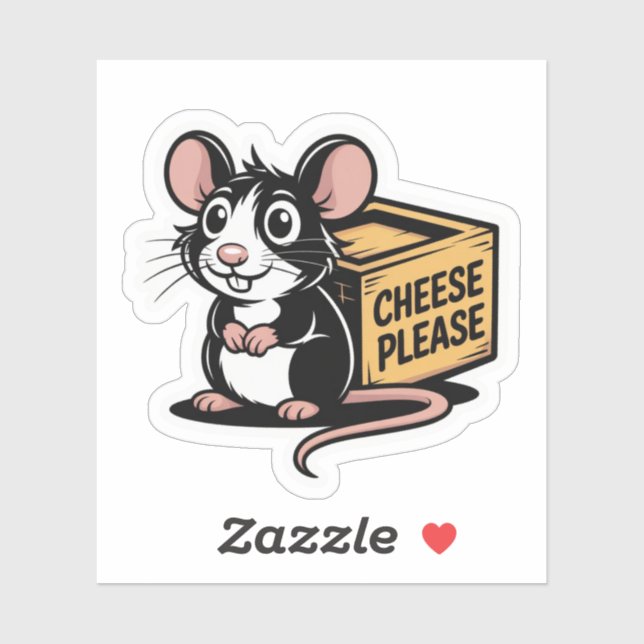 Cheese S'Il Vous Plaît Sticker Rat - Joueur & Whim (Feuille)